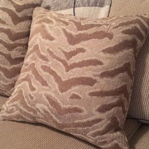 Zebra tan print pillows